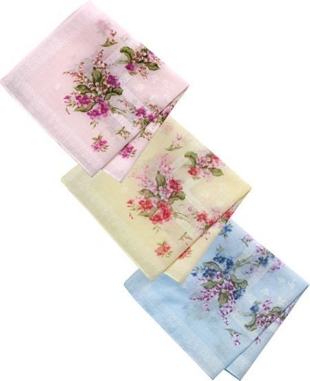 Vintage Style Floral Hanky Face Mask in Blue, Pink or Yellow