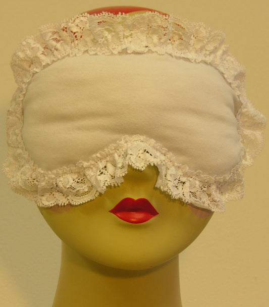 White Lace Trim Sleep Mask