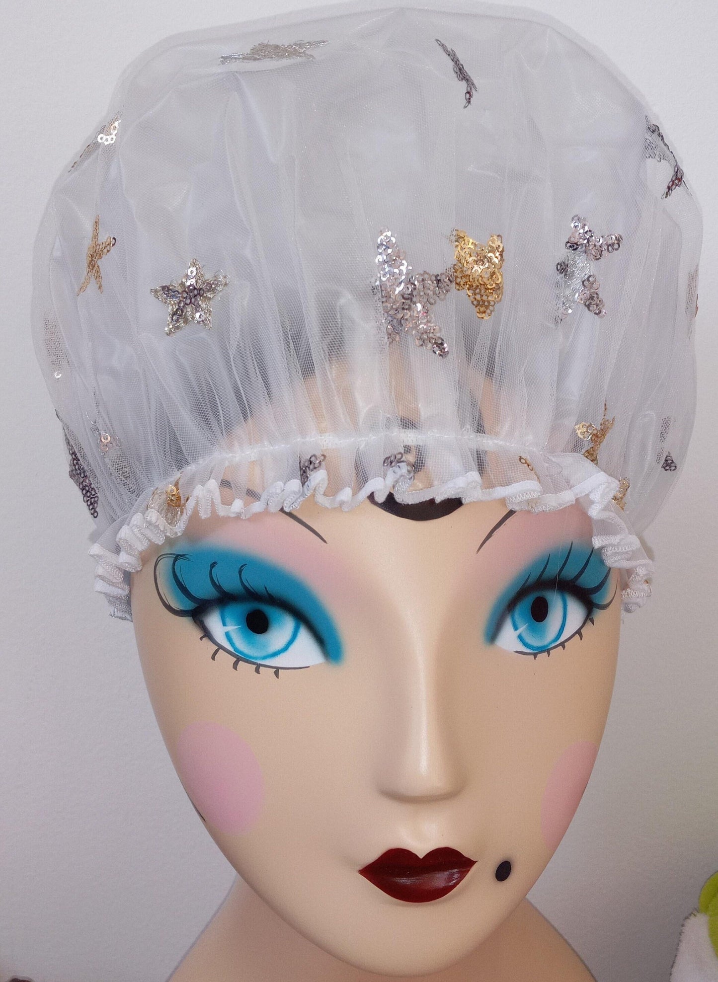 Sequins Stars Shower Caps