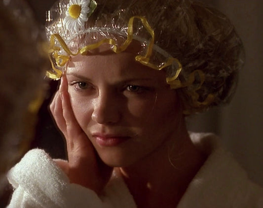 Clear Shower Cap with yellow trim and Daisy