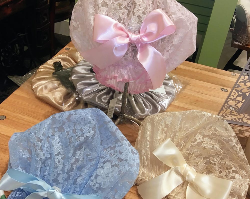 Pink Satin Sleep Mask with Pink Lace Ruffle